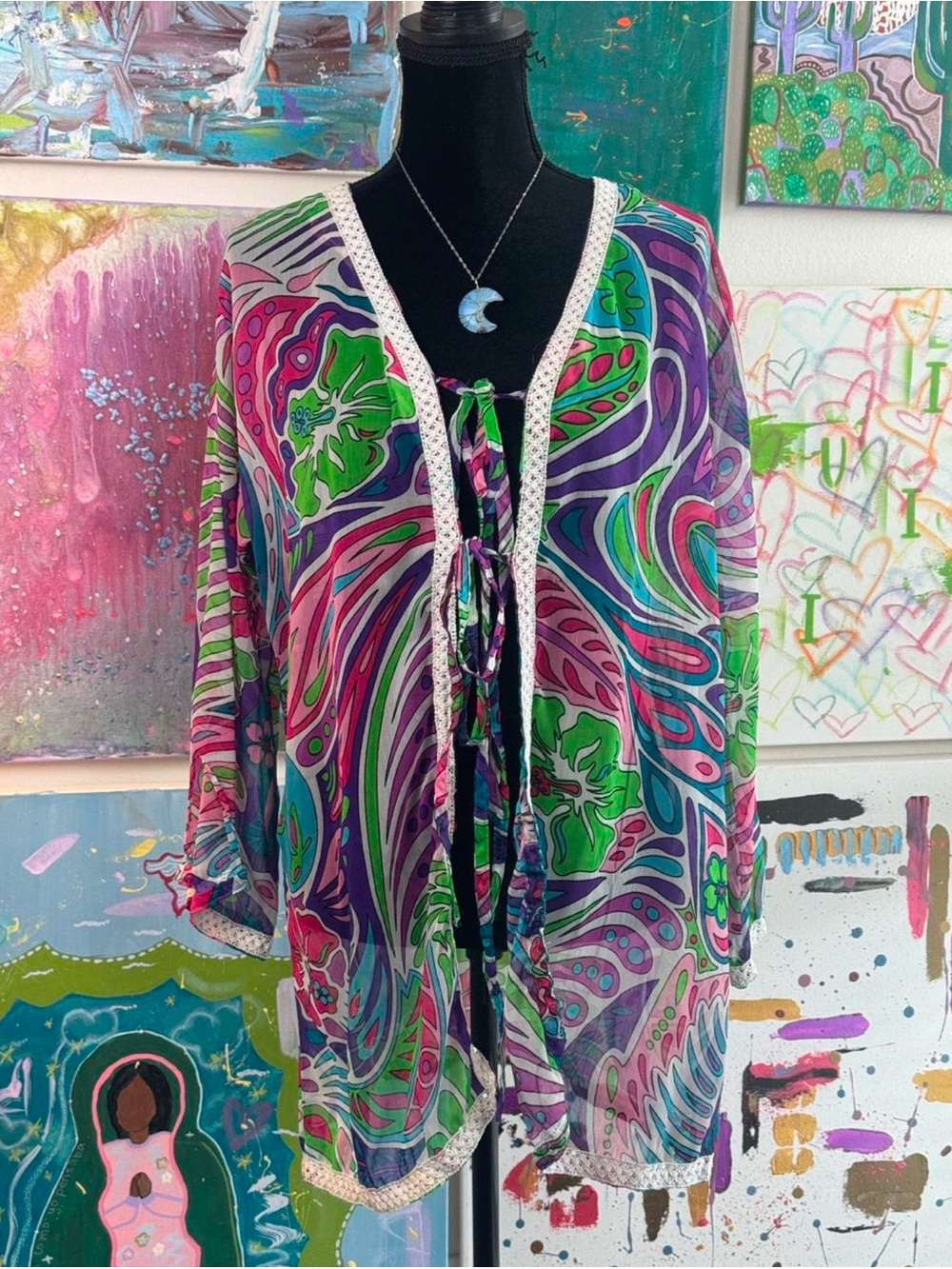 Barefoot Attitude Multicoloured
Paisley Kimono Cardigan